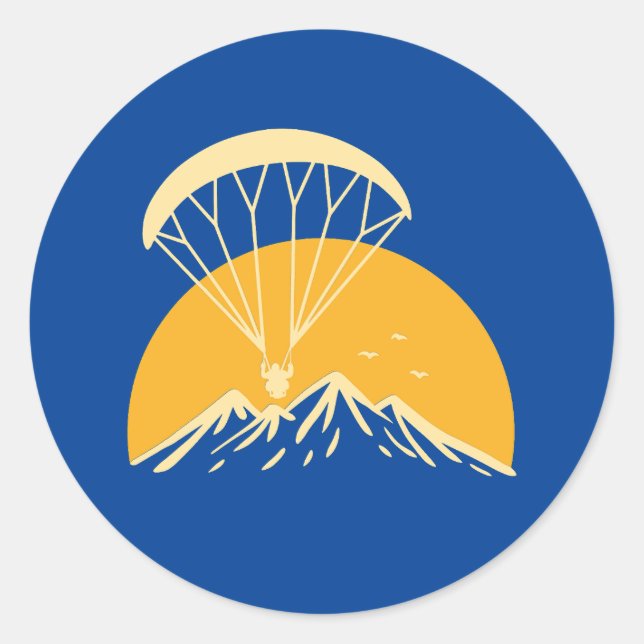 Paramotoring Retro Classic Round Sticker (Front)