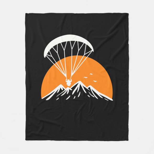 Paramotoring Retro Vintage  Fleece Blanket (Front)