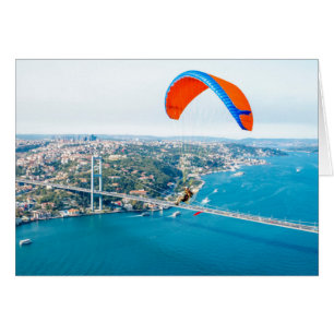 Paramotors Pilots Flying Over The Bosphorus