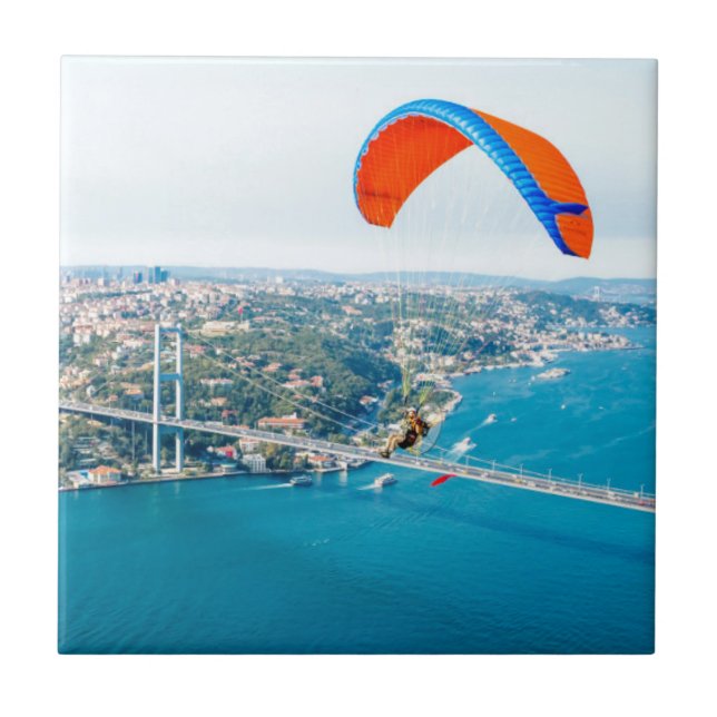 Paramotors Pilots Flying Over The Bosphorus Tile (Front)