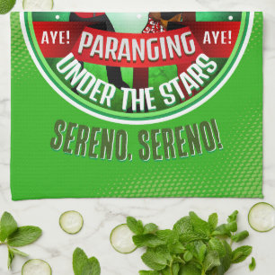 Parang Sereno Feliz Navidad on GREEN Kitchen Towel
