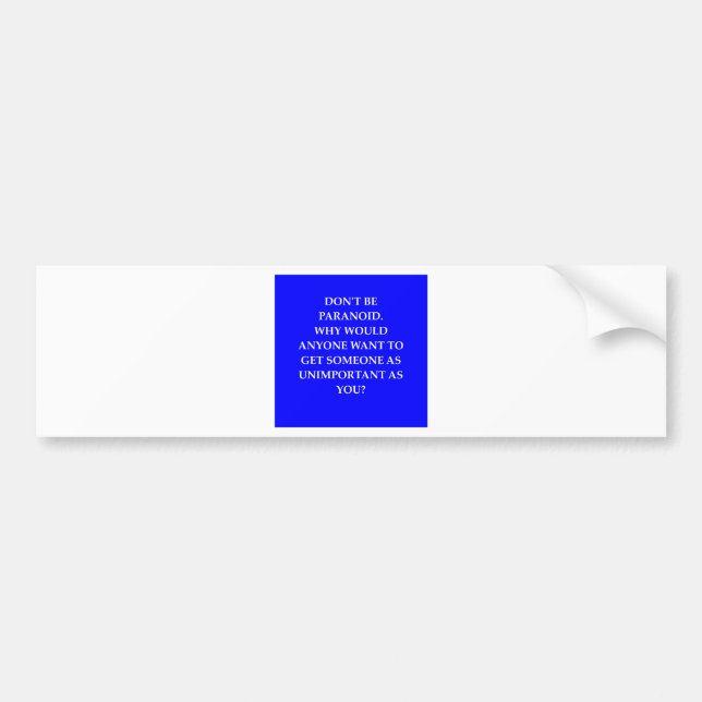 paranoia joke bumper sticker (Front)