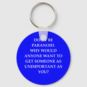 paranoia joke keychain