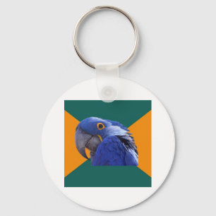 Paranoid Parrot Bird Advice Animal Meme Keychain