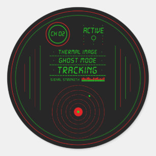 Paranormal Ghost Tracker Radar Display Scanner Art Classic Round Sticker