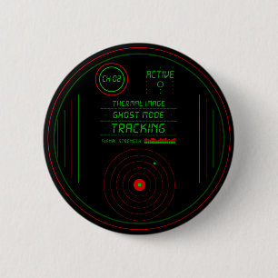 Paranormal Ghost Tracker Radar Scanner Display Art 2 Inch Round Button