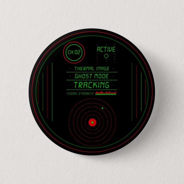 Paranormal Ghost Tracker Radar Scanner Display Art 2 Inch Round Button (Front)
