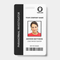 Paranormal Investigator Company Employee Photo ID 