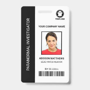 Paranormal Investigator Company Employee Photo ID  Badge