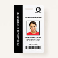 Paranormal Investigator Company Employee Photo ID 