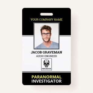 Paranormal Investigator Employee Photo ID Security Badge