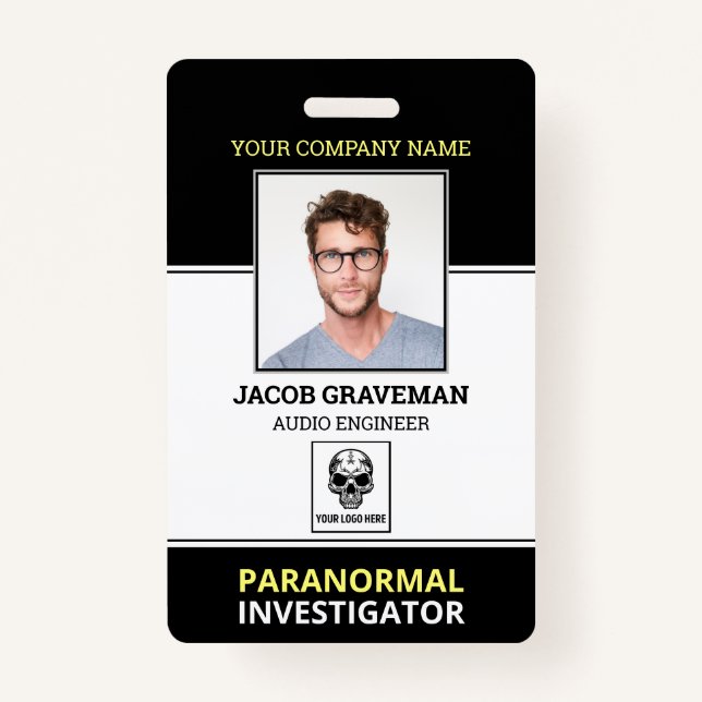 Paranormal Investigator Employee Photo ID Security Badge (Front)