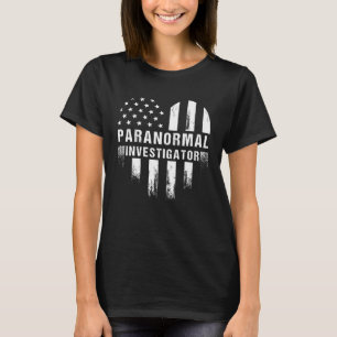 Paranormal Investigator Ghost Hunting EVP USA Flag T-Shirt