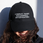 Paranormal Investigator Personalized Company Name  Embroidered Hat<br><div class="desc">Add your company name to this personalized Paranormal Investigator hat. Simply edit the text area in the personalize section with your company name to create your own paranormal investigator company hat. This fully customizable hat is a great way to promote and advertise your paranormal business.</div>