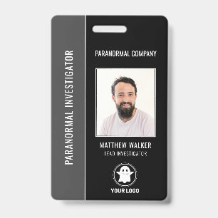 Paranormal Investigator QR Code Name Tag Photo ID Badge