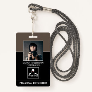 Paranormal Investigator QR Code Photo ID Security Badge