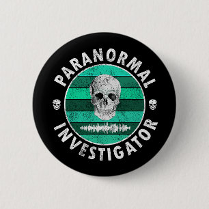 Paranormal Investigator Skull 2 Inch Round Button