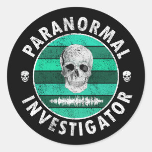 Paranormal Investigator Skull Classic Round Sticker