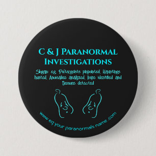 Paranormal Investigator with ghost logo 3 Inch Round Button