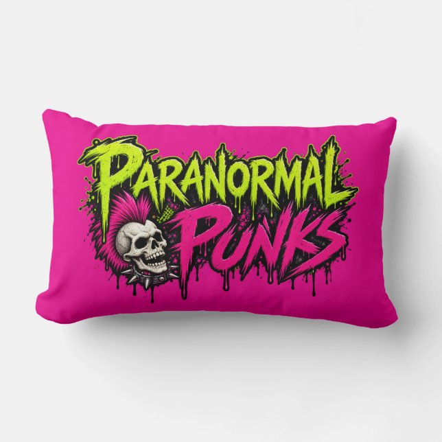Paranormal Punks Throw Pillow - Pink (Front)
