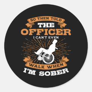 Paraplegic Disabled Person Paraplegia Wheelchair P Classic Round Sticker