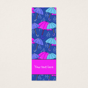 Parapluie coloré mignon et gouttes de pluie Signet