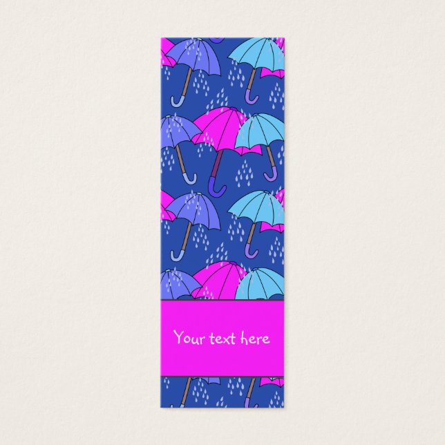 Parapluie coloré mignon et gouttes de pluie Signet (Devant)
