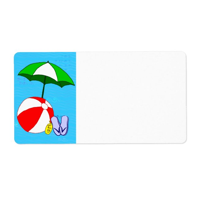 Parapluie de la piscine de Beach Ball Blanc Grand  (Devant)