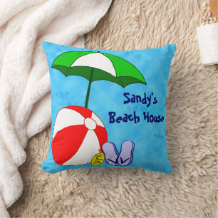 Parapluie de plage personnalisé et Coussin de lanc