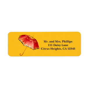 Parapluie de printemps rouge et jaune à marguerite