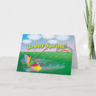 Parapluie Springtime - Carte de voeux