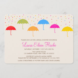 Parapluies colorées Invitation de douche nuptiale