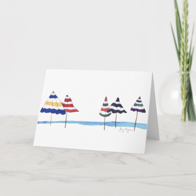 Parapluies sur les cartes de plage (Devant)