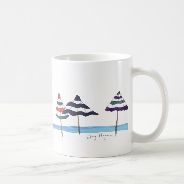 Parapluies sur les tasses et le Drinkware de plage (Droite)