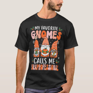 Paraprofessional  Christmas Gnomes Paraeducator T-Shirt