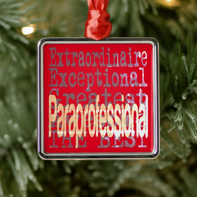Paraprofessional Extraordinaire Metal Ornament (Tree)