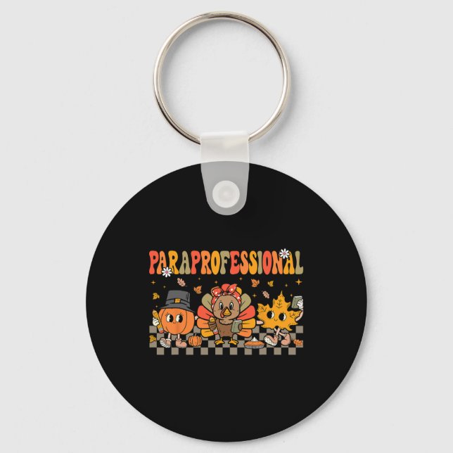 Paraprofessional Fall Crew Parapro Educator Thanks Keychain (Front)