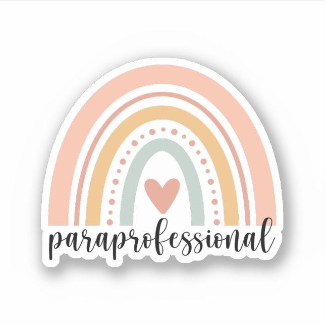 Paraprofessional Gift, Para Teacher Rainbow (Front)