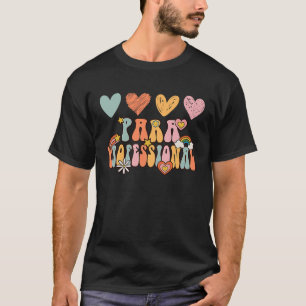 Paraprofessional Groovy Retro Vintage Rainbow Cute T-Shirt