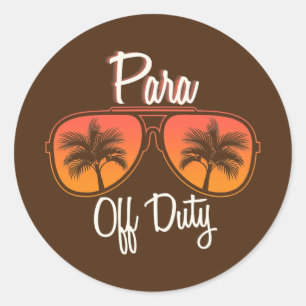 Paraprofessional Para Off Duty Teacher Palm Classic Round Sticker