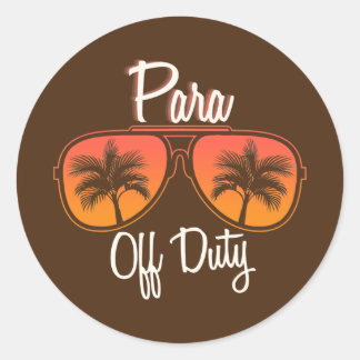 Paraprofessional Para Off Duty Teacher Palm Classic Round Sticker