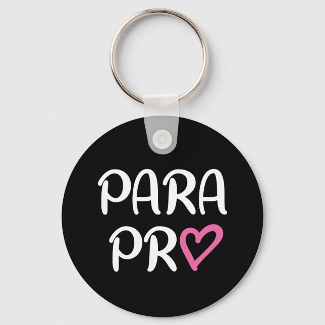 Paraprofessional Para Pro Heart Gift Keychain (Front)