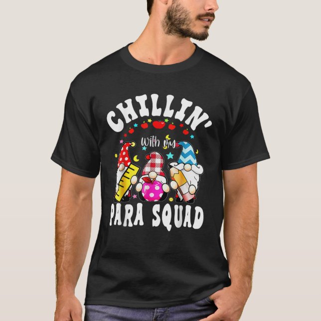 Paraprofessional Para Squad Chillin Gnomes Christm T-Shirt (Front)
