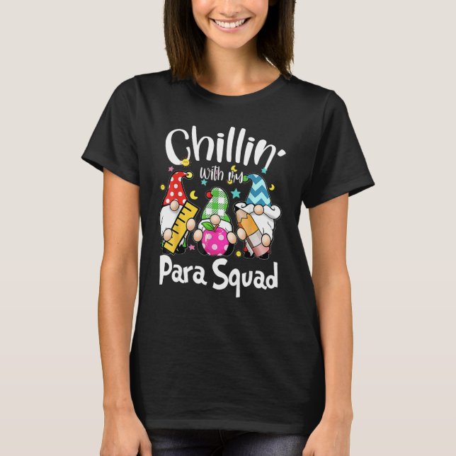 Paraprofessional Para Squad Chillin Gnomes Christm T-Shirt (Front)