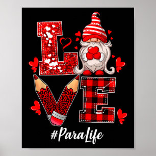 Paraprofessional Para Squad Love Gnome Happy Valen Poster
