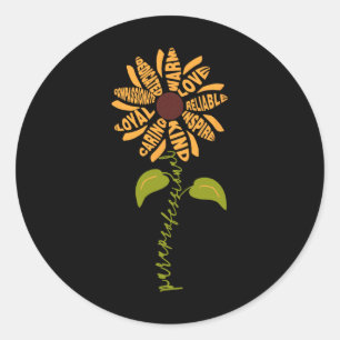 Paraprofessional Para Sunflower Teacher Byck To Sc Classic Round Sticker