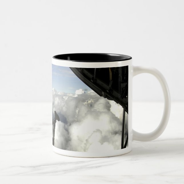 Pararescuemen jump out the back of a C-130 Two-Tone Coffee Mug (Right)