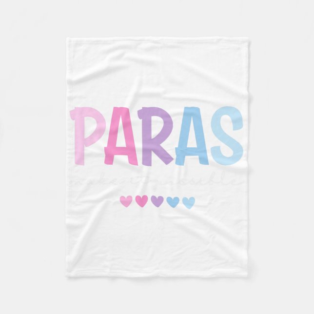 Paras Make It Possible Heart Para Paraprofessional Fleece Blanket (Front)
