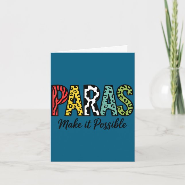 Paras make possible teacher paraprofessional card (Front)