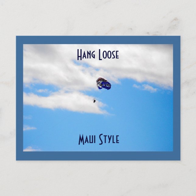 Parasailing in Lahaina, Maui Hawaii Postcard (Front)